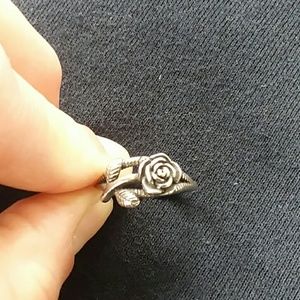 Sterling silver rose ring.